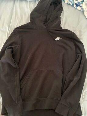Nike Black Hoodie with White Swoosh Logo